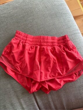lululemon athletica Coral Red Layered Workout Shorts